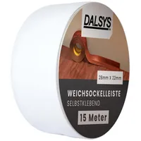 Dalsys Weichsockelleiste Selbstklebend 15m Weiß Fußbodenleiste