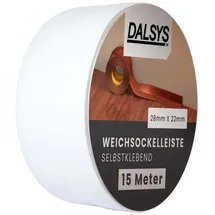 Dalsys Weichsockelleiste Selbstklebend 15m Weiß Fußbodenleiste