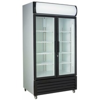 Flaschenkühlschrank mit 2 Glastüren Getränkekühlschrank Kühlschrank Gastro 670 L mit Display