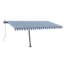 vidaXL LED Automatische Markise 400 x 300 cm blau/weiß inkl. Windsensor 3069751