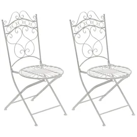 CLP Gartenstuhl Indra 40 x 50 x 92 cm antik-weiß 2 St.