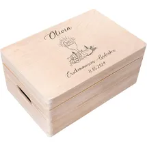 Creative Deco Personalisiert Kommunion Geschenke für Mädchen und Jungen - Holzkiste | Gebet Motiv | Individuelle Geschenk Erinnerungsbox | Erstkommunion Deko