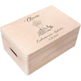 Creative Deco Personalisiert Kommunion Geschenke für Mädchen und Jungen - Holzkiste | Gebet Motiv | Individuelle Geschenk Erinnerungsbox | Erstkommunion Deko