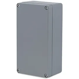 BOXEXPERT Aluminium Industriegehäuse 220x120x81mm IP66 pulverbeschichtet Serie Alster Druckgussgehäuse Installationsgehäuse Leergehäuse Wandgehäuse grau