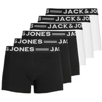 JACK & JONES Retro Boxershorts Schwarz / Weiß XXL 6er Pack