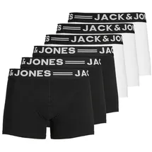JACK & JONES Retro Boxershorts Schwarz / Weiß XXL 6er Pack