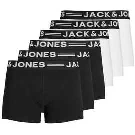 JACK & JONES Retro Boxershorts Schwarz / Weiß XXL 6er Pack