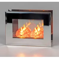 Formano LED Deko Licht Spiegelfeuer 16 cm Stimmungslicht Glas mit Timer 6h/18h batteriebetrieben (2× AA) flackernder Feuereffekt für Wohnzimmer, Fensterbank & Tischdeko
