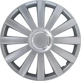 Auto-Style Satz Radzierblenden Spyder 15-Zoll Silber + Chrom Ringe