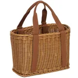 Lpitoy Handgewebter Einkaufskorb Aus Rattan, Große Picknickkörbe, Aufbewahrungskorb Für Obst Und Gemüse, Lebensmittelkorb Griff