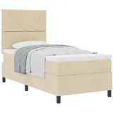 vidaXL Boxspringbett mit Matratze Creme 90x200 cm Stoff