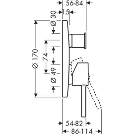 Hansgrohe Axor Starck UP-Wannen-Einhebelmischer, mit Pin-Griff, chrom