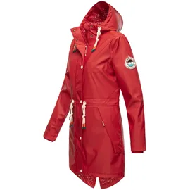 Navahoo Damen Übergangsjacke Regenmantel wasserdicht lang mit Kapuze Tropical Stormoo Red Gr. XS - XS