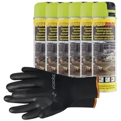 vasalat Markierungsspray Leuchtfarben SET - 6 Dosen ; neongelb