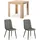 Homestyle4u Essgruppe mit Tisch Natur und 2 Polsterstühlen Grau 2377