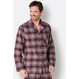 wäschepur WITT WEIDEN Schlafanzug-Shirt in burgund-steingrau-kariert | Gr.: 52/54