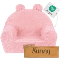 Flumi Personalisierte Kindersessel fur Jungen – Babysessel - Kindersitz fur Kinderzimmer Spielzimmer – Sessel mit Gravur Kindername (Lamm Rosa)