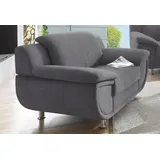 TRENDMANUFAKTUR Sessel mit extra breiten Armlehnen, frei im Raum stellbar, grau