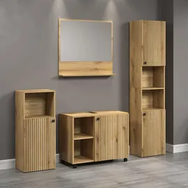 trendteam Badezimmerspiegel PureBliss Holzoptik Braun Eiche