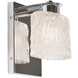 Elstead Lighting Wandlampe Spiegelleuchte Badezimmerlampe chrom LED Flurleuchte Glas geschliffen