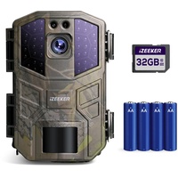 iZEEKER Wildkamera, 4K 48MP 30fps Wildkamera mit Bewegungsmelder Nachtsicht Weitwinkelobjektiv 0,1s Trigger Geschwindigkeit 2s PIR-Intervall IP66 Wasserdicht mit 32GB SD-Karte und 4 AA Batterien