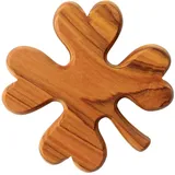 Kassis Geschenkartikel Kleeblatt als Handschmeichler – Glücksbringer aus Olivenholz, handgefertigt in Bethlehem – Taschenstein, Schutzsymbol, Sorgenfresser und Geschenkidee - 5er Pack