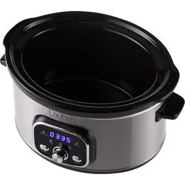 Lauben Slow Cooker 3500SB, Premium-Keramiktopf, 3,5 l, geringer Verbrauch, zwei Temperaturstufen, Timer, Kochbuch, inbegriffen