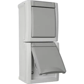 HHG Kombination Wechselschalter/Steckdose IP54 Grau