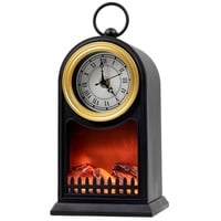 Spetebo Dekokamin LED Flammen Effekt Kamin mit Uhr - 25 cm (Stück, 1-St., Kamin), Deko Elektrokamin schwarz