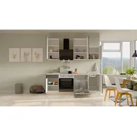 Flex-Well Exclusiv Küchenzeile Morena 220 cm Basaltgrau matt - San Remo Eiche