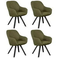 Mr. Deko MR. DEKO® Diningsessel Matera Green Drehbar 4er-Set