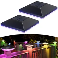 JACKYLED Solar Pfostenkappe 7x7 8x8 9x9 10x10, Solar Pfostenkappen IP54 Wasserdichte für Zaunpfosten für Hölzerne Pfosten Plattform, Garten, Weiß (2 Stück)