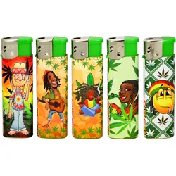 Nass Feuerzeug Rasta Rules Motiv
