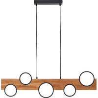 Brilliant Pendelleuchte Cheesy LED Pendelleuchte 100cm matt schwarz/holz (4100 lm)