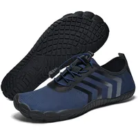 Torotto Barfußschuhe Fitnessschuhe Barfussschuhe Herren Damen Atmungsaktiv Schnell Trocknen Knit Zero-Drop Outdoor Unisex(Blau 42) - 42 EU