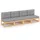 vidaXL Gartensofa 4-Sitzer Kiefer grau