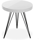Versa Fontana Beistelltisch für das Wohnzimmer, Schlafzimmer oder die Küche. Moderner, niedriger Tisch, Maßnahmen (H x L x B) 55 x 51 x 51 cm, Holz und Metall, Farbe: Weiß