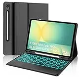 Tiiomioon Tastatur Hülle für Samsung Galaxy Tab S10FE 10.9" 2025/ S9FE 10.9" 2023/ S9 11" 2023, Bluetooth Magnetische Galaxy S10 FE/ S9 FE/ S9 Tastatur mit 7 Farben Beleuchtung Touchpad, Schwarz