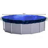 Quick Star Poolabdeckung Rund für 320-366 cm Pools | Planenmaß Ø 420 cm | Blau | Sommer & Winter Poolplane | Solar Abdeckplane | 200g/m2 PE Zweifach Beschichtete Abdeckung | Solarplane UV-Resistent