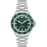 Emporio Armani Herrenuhr Edelstahl grün, silber Herren