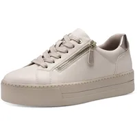 Soft Line Jana Damen Plateau Sneaker mit Reißverschluss Vegan, Beige 41 EU
