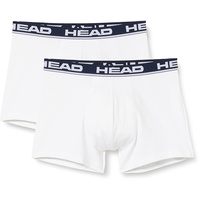 Head Herren Boxershort, 2er Pack Basic, Baumwoll Stretch, einfarbig Weiß S