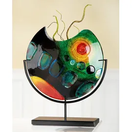 GILDE GLAS art Design-Vase - Dekoobjekt handgefertigt aus Glas H 37 cm