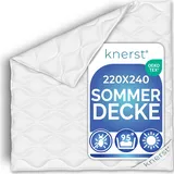 knerst KNERST® Bettdecke 240x220 cm - leichte Sommer Decke 220x240 für Komfortables Schlafen - dünne Decke ideal für den Sommer - kühle, waschbare Sommer Bettdecke