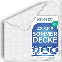 knerst KNERST® Bettdecke 240x220 cm - leichte Sommer Decke 220x240 für Komfortables Schlafen - dünne Decke ideal für den Sommer - kühle, waschbare Sommer Bettdecke
