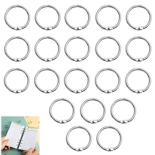 20 Stück Buchringe, Buchbinderinge, Warenring, Ringbindung, Ringe Zum Buchbinden, Binder Ringe, für Scrapbook Memo Ablage Schlüsselanhänger Bürobedarf(20mm)