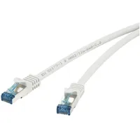Renkforce RF-4145286 RJ45 Patchkabel CAT 6a S/FTP 3.00 m Grau mit Rastnasenschutz, Flammwidrig 1 St.