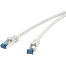Renkforce RF-4145286 RJ45 Patchkabel CAT 6a S/FTP 3.00 m Grau mit Rastnasenschutz, Flammwidrig 1 St.