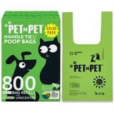 Pet N Pet Kotbeutel Für Hunde, Hundekotbeutel mit Henkel, 800 stück Hunde Kotbeutel Rollen, ohne Duft Hundebeutel Kot Beutel, Hunde Beutel Für Kot, Hunde Kot, Dog Poop Bags Dog Bags Poop