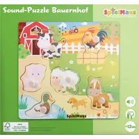Vedes SpielMaus Holz Sound Holzpuzzle Bauernhof